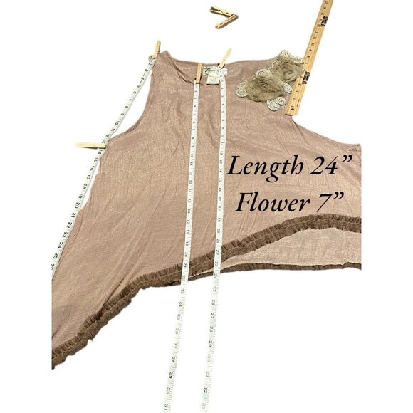 LADY NOIZ Top Women M Ruffle Sleeveless Asymetrical Peasant Gauze Flower - Picture 12 of 12